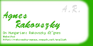 agnes rakovszky business card